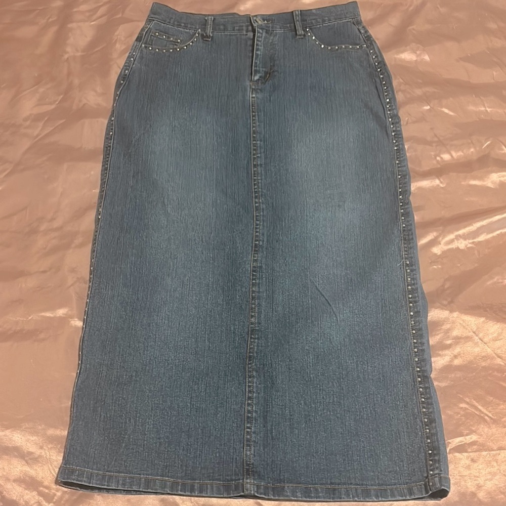 Elegant Blue Denim Pencil Skirt